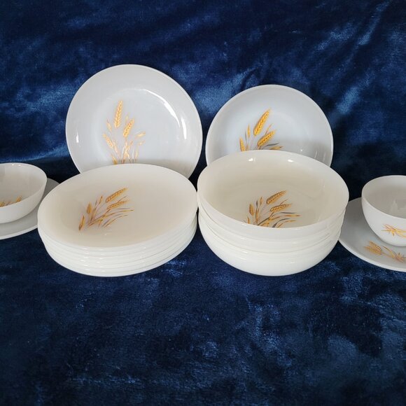 Vintage Fire King Golden Wheat Dishes - Picture 1 of 6